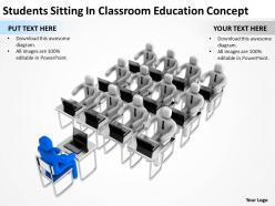 Students sitting in classroom education concept ppt graphic icon