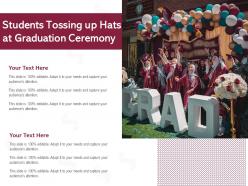 Students tossing up hats at graduation ceremony