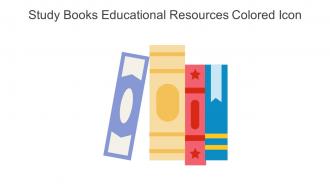 Study Books Educational Resources Colored Icon In Powerpoint Pptx Png And Editable Eps Format