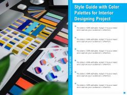 Style guide with color palettes for interior designing project