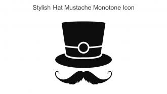 Stylish Hat Mustache Monotone Icon In Powerpoint Pptx Png And Editable Eps Format