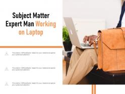 Subject matter expert man working on laptop