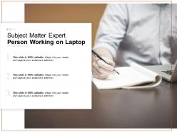 Subject matter expert person working on laptop