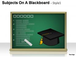 Subjects on a blackboard style 1 powerpoint presentation slides