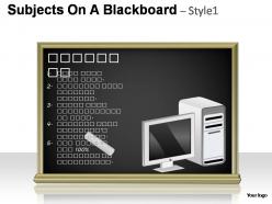 Subjects on a blackboard style 1 powerpoint presentation slides
