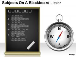 Subjects on a blackboard style 2 powerpoint presentation slides