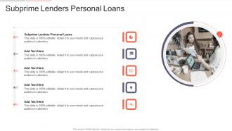 Subprime Lenders Personal Loans In Powerpoint And Google Slides Cpb