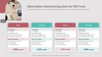 Subscription Based Pricing Plans For Seo Tools