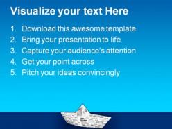 Success boat metaphor powerpoint templates and powerpoint backgrounds 0811