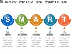 Success criteria for a project template ppt icon