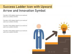 Success Ladder Icon With Upward Arrow And Innovation Symbol