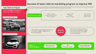 Success Of Tesla Referral Marketing Program To Improve Roi Referral Marketing Solutions MKT SS V