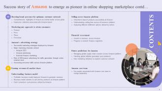 Success Story Of Amazon To Emerge As Pioneer In Online Shopping Marketplace Strategy CD V Designed Captivating