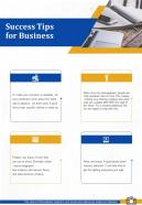 Success Tips For Business Corporate Photography Proposal Template One Pager Sample Example Document
