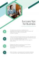 Success Tips For Business Photography Project Proposal One Pager Sample Example Document