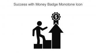 Success With Money Badge Monotone Icon In Powerpoint Pptx Png And Editable Eps Format