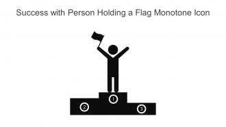 Success With Person Holding A Flag Monotone Icon In Powerpoint Pptx Png And Editable Eps Format