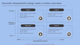 Successful Entrepreneurial Strategy Matrix To Enforce Innovation