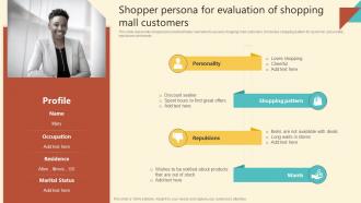 Successful Execution Shopper Persona For Evaluation Of Shopping Mall Customers MKT SS V
