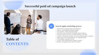 Successful Paid Ad Campaign Launch Table Of Contents