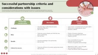 Successful Partnership Criteria And Considerations With Issues