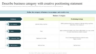 Successful Product Positioning Guide Describe Business Category With Creative Positioning Statement
