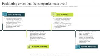 Successful Product Positioning Guide Positioning Errors That The Companies Must Avoid