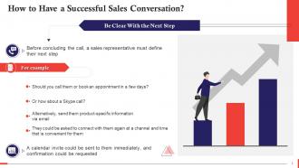 Successful Sales Conversation With Being Clear On Next Step Training Ppt