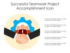 Successful teamwork project accomplishment icon