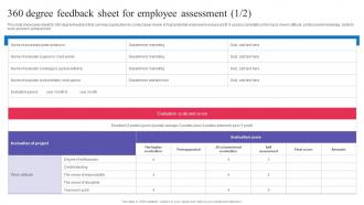 Succession Planning For Employee 360 Degree Feedback Sheet For Employee Assessment