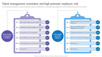 Succession Planning For Employee Talent Management Committee And High Potential
