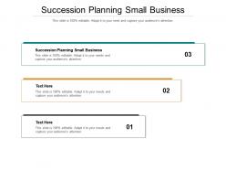 Succession planning small business ppt powerpoint presentation inspiration outfit cpb