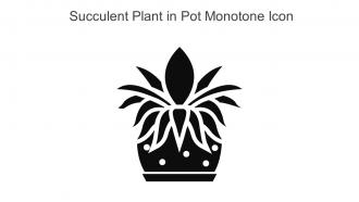 Succulent Plant In Pot Monotone Icon In Powerpoint Pptx Png And Editable Eps Format