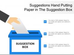Suggestions Hand Putting Paper In The Suggestion Box