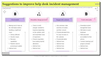Suggestions To Improve Help Desk Incident Management