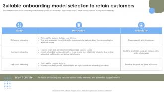 Suitable Model Selection To Retain Strategies To Improve User Onboarding Journey
