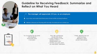Summarize And Reflect What You Heard For Receiving Feedback Training Ppt