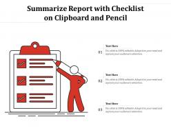 Summarize report with checklist on clipboard and pencil