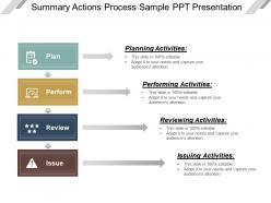 Summary actions process sample ppt presentation
