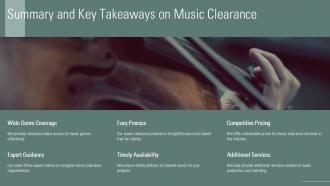 Summary And Key Takeaways On Music Clearance PPT Sample ST AI SS