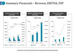 Summary Financials Revenue Ebitda Pat Ppt Pictures Design Inspiration