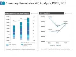Summary financials wc analysis roce roe ppt model smartart