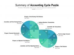 Summary Of Accounting Cycle Puzzle
