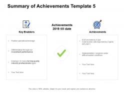 Summary of achievements template checklist ppt powerpoint presentation ideas aids