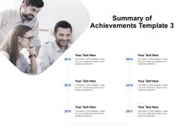 Summary of achievements template communication ppt powerpoint presentation ideas slide