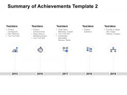 Summary of achievements template product enhancements ppt powerpoint presentation ideas layout