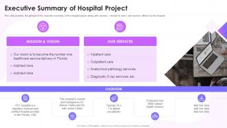 Summary Of Hospital Project Feasibility Study Templates For Different Projects