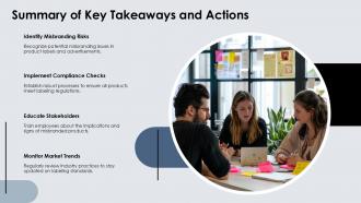 Summary Of Key Takeaways And Actions Misbranded Products PPT Sample ST AI SS