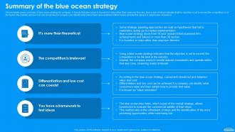 Summary Of The Blue Ocean Strategy Moving To Blue Ocean Strategy A Five Step Process Strategy Ss V