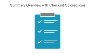 Summary Overview With Checklist Colored Icon In Powerpoint Pptx Png And Editable Eps Format